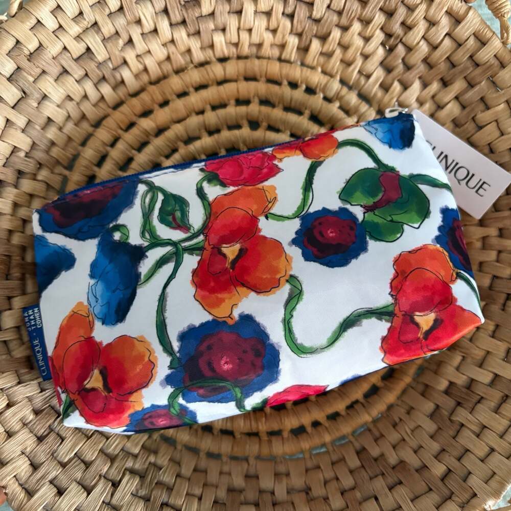 Clinique x Jonathan Cohen Floral Cosmetic Makeup Bag